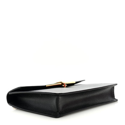 Salvatore Ferragamo Pebbled Calfskin Gancio Wallet On Chain Black 4 of 9