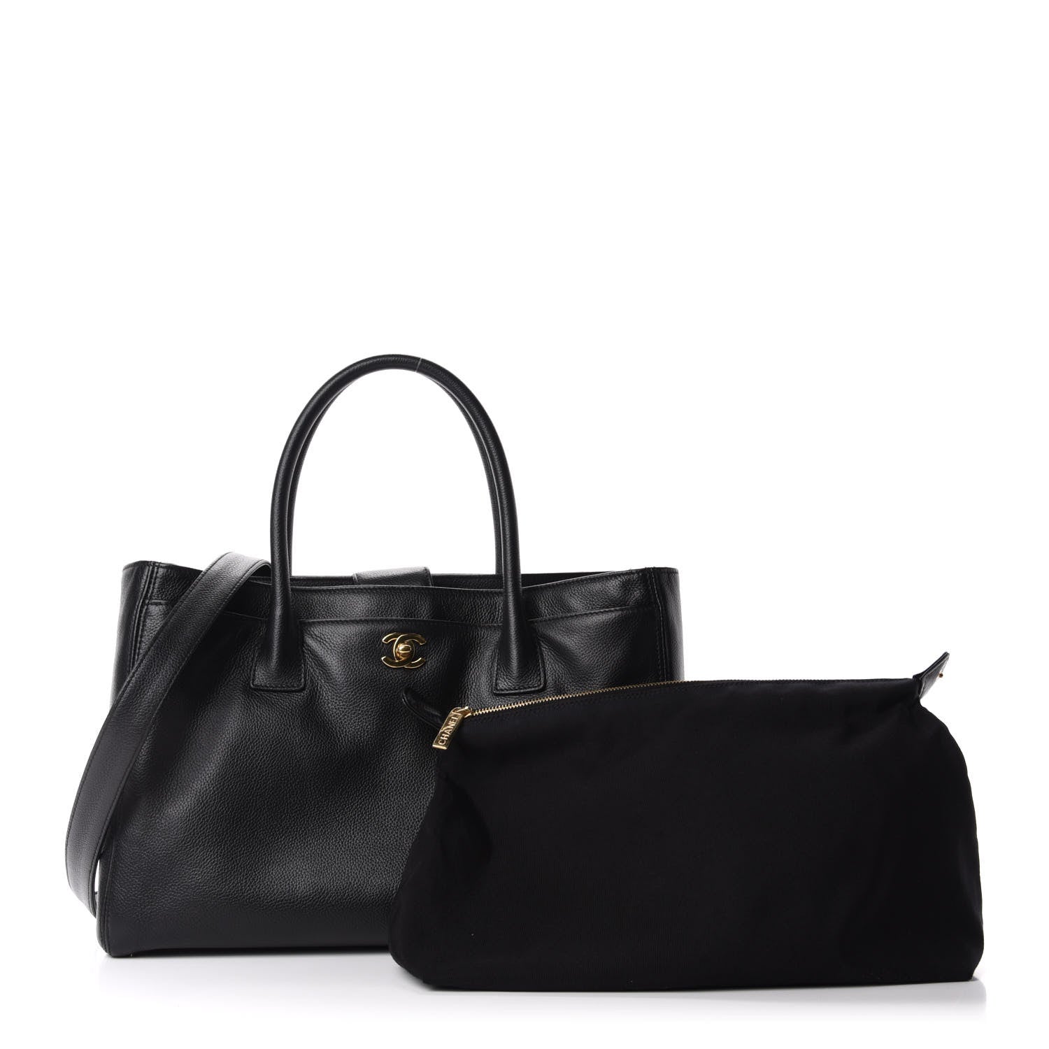 Chanel Calfskin Cerf Executive Shopper Tote Black 10 of 10