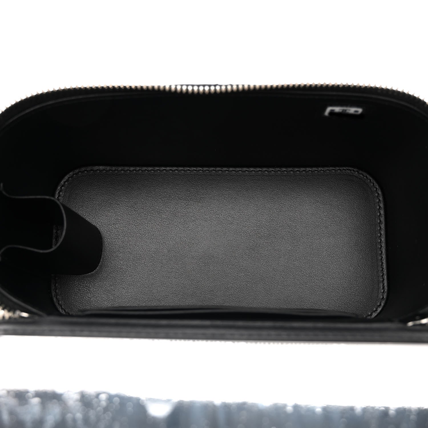 Chanel Shiny Crumpled Calfskin Crystal Quilted Precious Handle Vanity Case With Chain Black 5 of 11