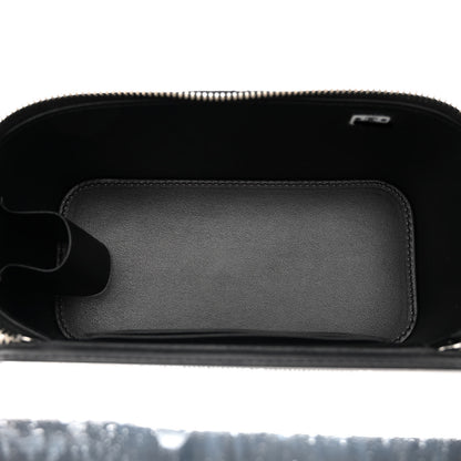 Chanel Shiny Crumpled Calfskin Crystal Quilted Precious Handle Vanity Case With Chain Black 5 of 11
