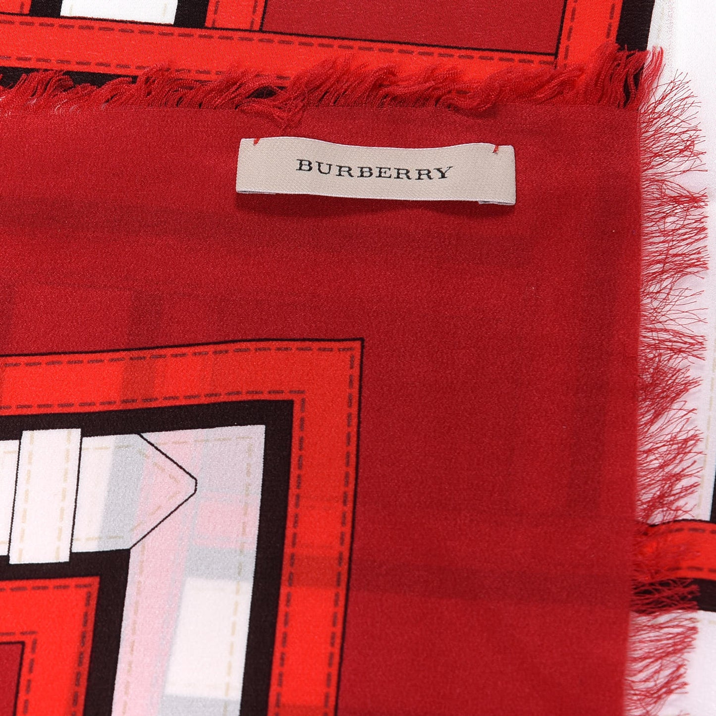 Silk Buckle Print Square Scarf Red