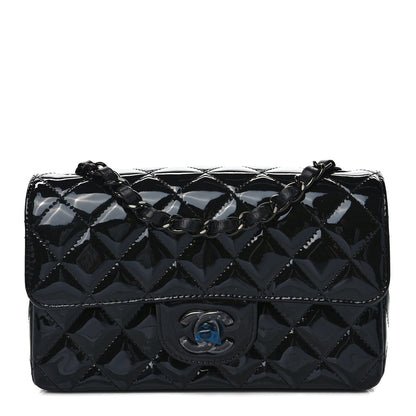 Chanel Patent Calfskin Quilted Mini Rectangular Flap So Black 1 of 9
