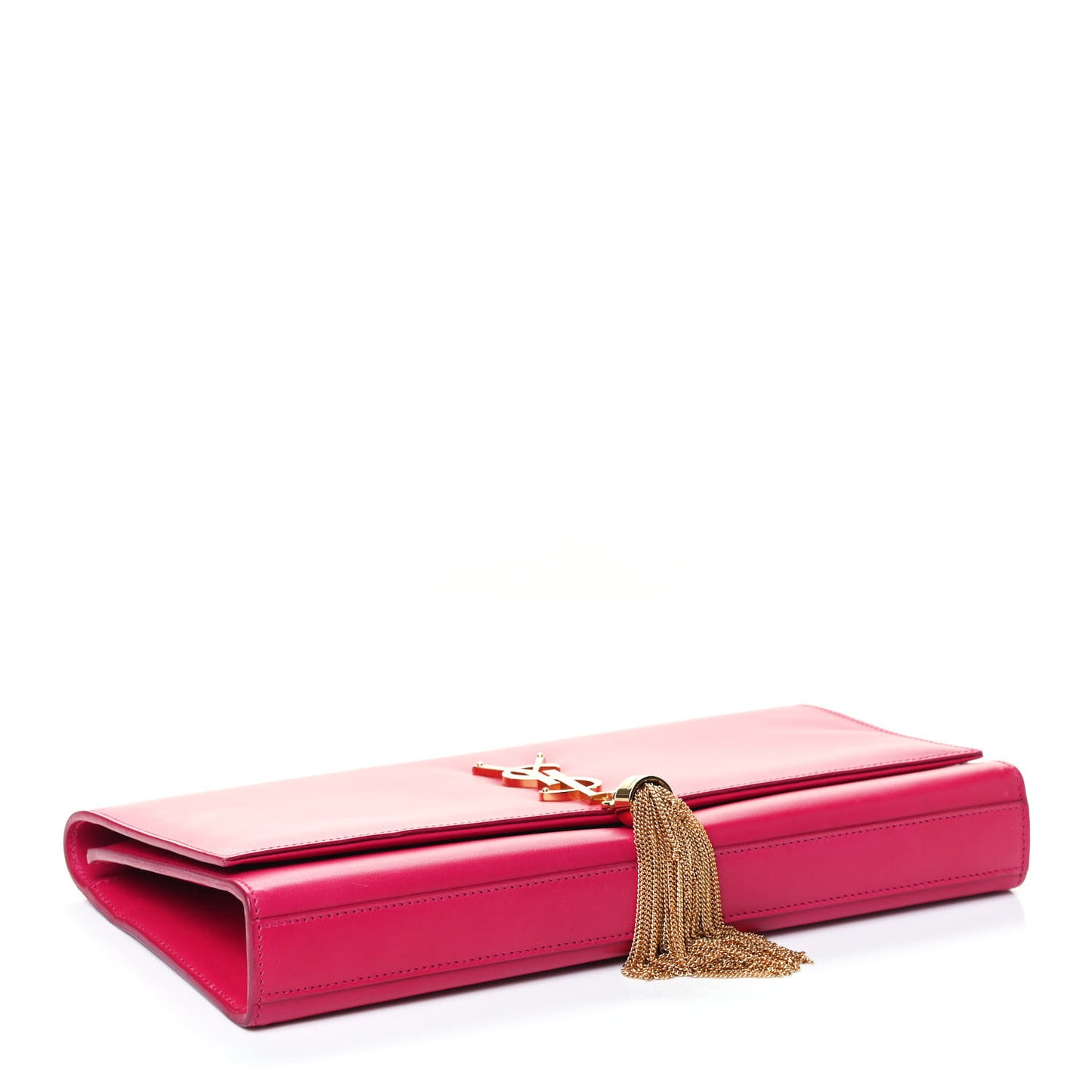 Calfskin Classic Monogram Tassel Clutch Fuchsia
