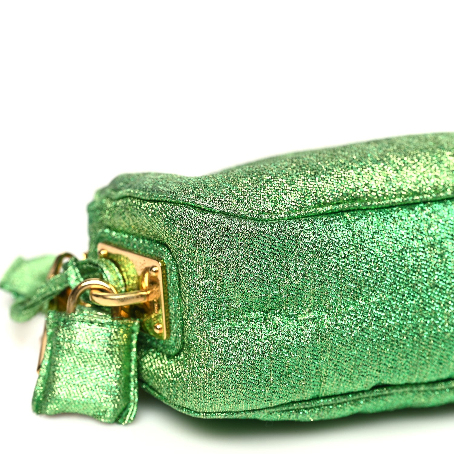 Prada Lurex Chain Crossbody Bag Green 9 of 13