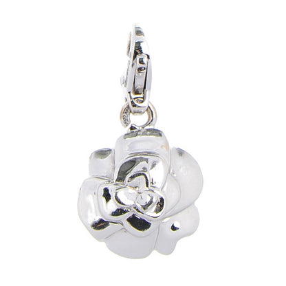 Chanel 18K White Gold Camellia Charm 1 of 4