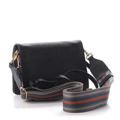 Prada Vitello Daino Flap Crossbody Black 3 of 9
