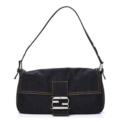 Fendi Denim Baguette Blue 1 of 8