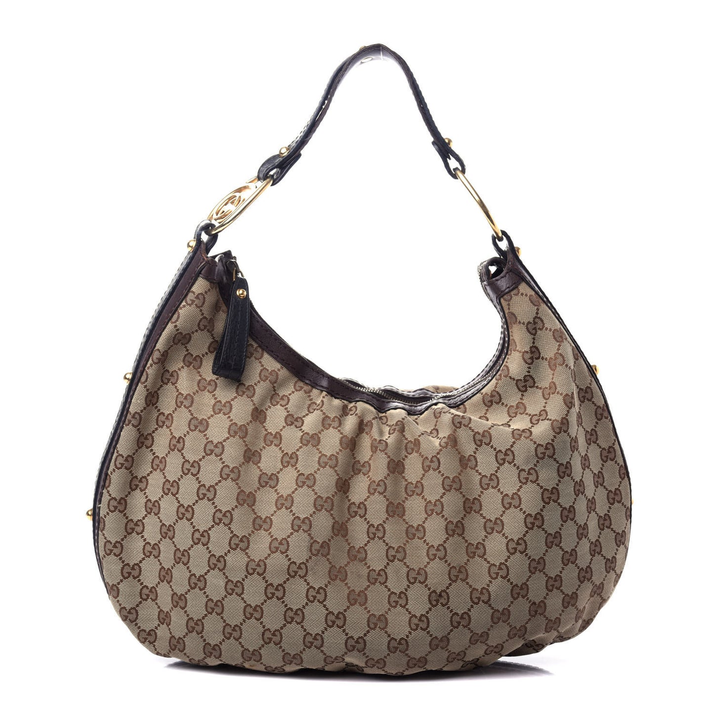 Monogram Medium Interlocking Hobo Dark Brown