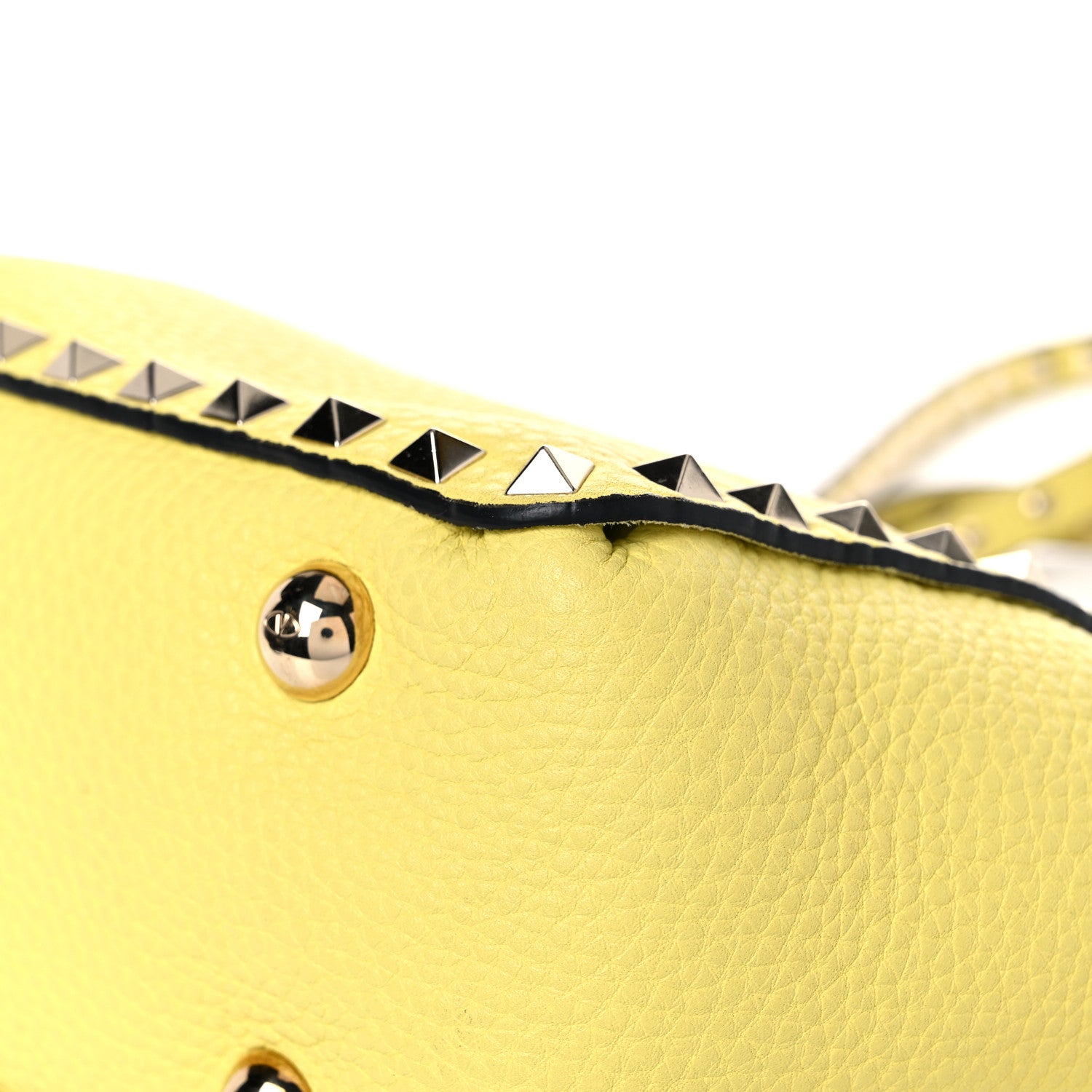 Valentino Garavani Pebbled Calfskin Mini Rockstud Tote Jonquill 8 of 14