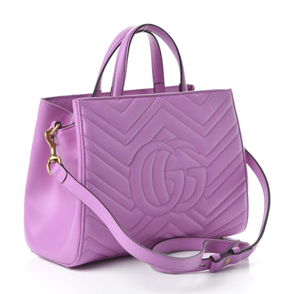 Gucci Calfskin Matelasse Small GG Marmont Tote Candy Mousse 3 of 10