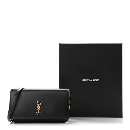 Saint Laurent Smooth Calfskin Monogram Phone Holder Crossbody Black 10 of 10