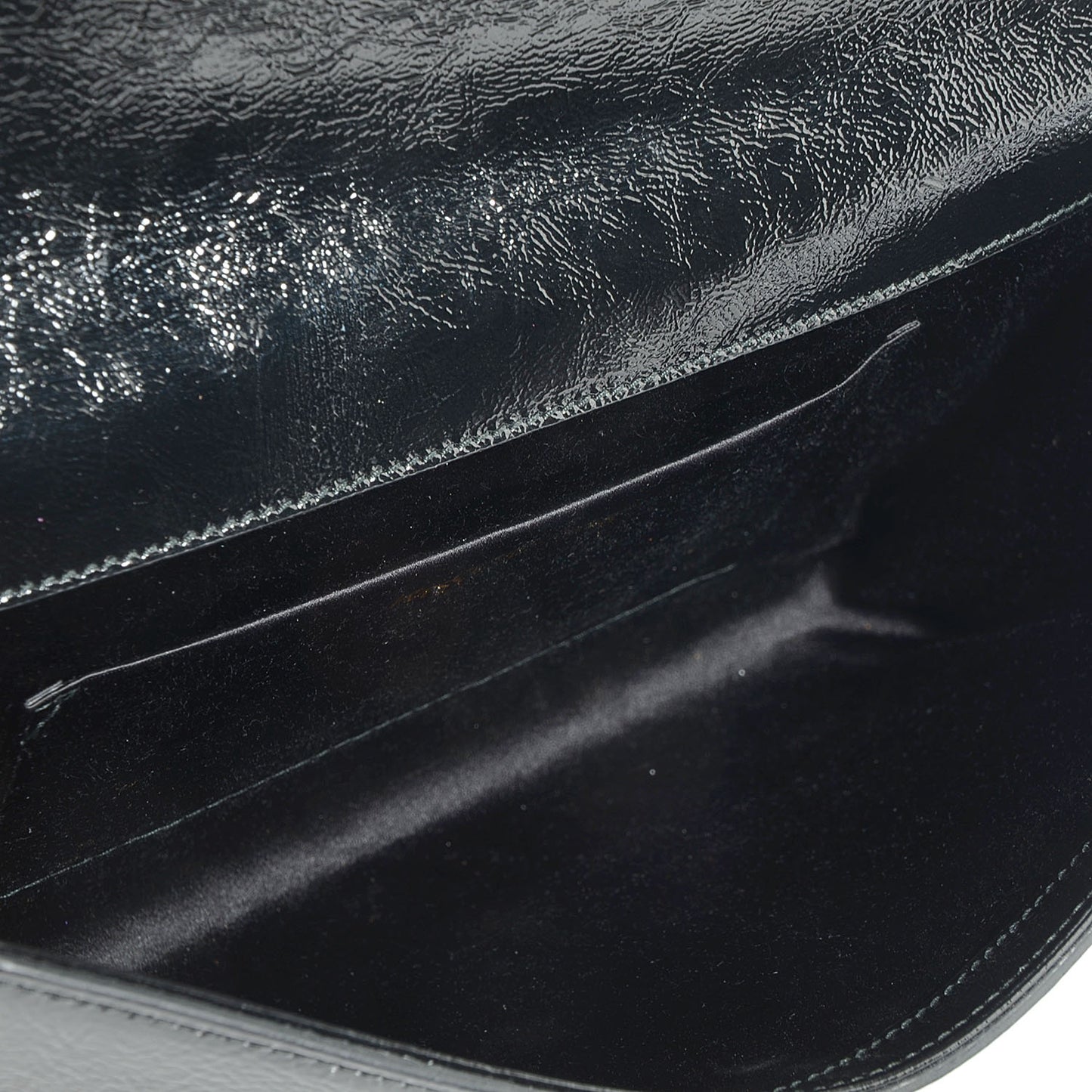 Textured Patent Monogram Large Belle De Jour Clutch Black