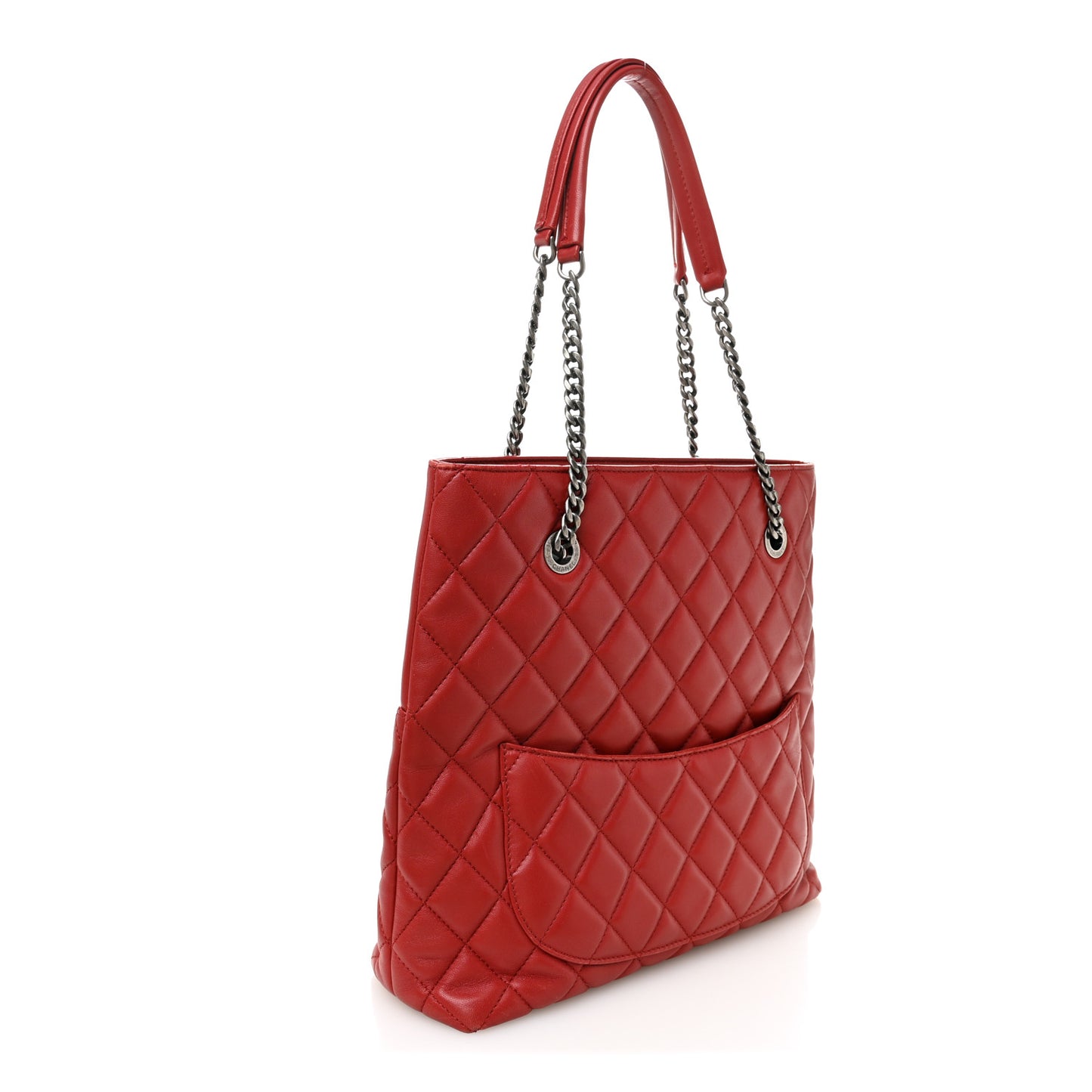 Lambskin Quilted Small Urban Delight Tote Red