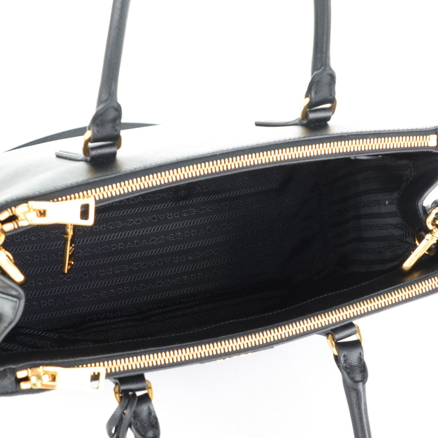Saffiano Small Galleria Double Zip Tote Black