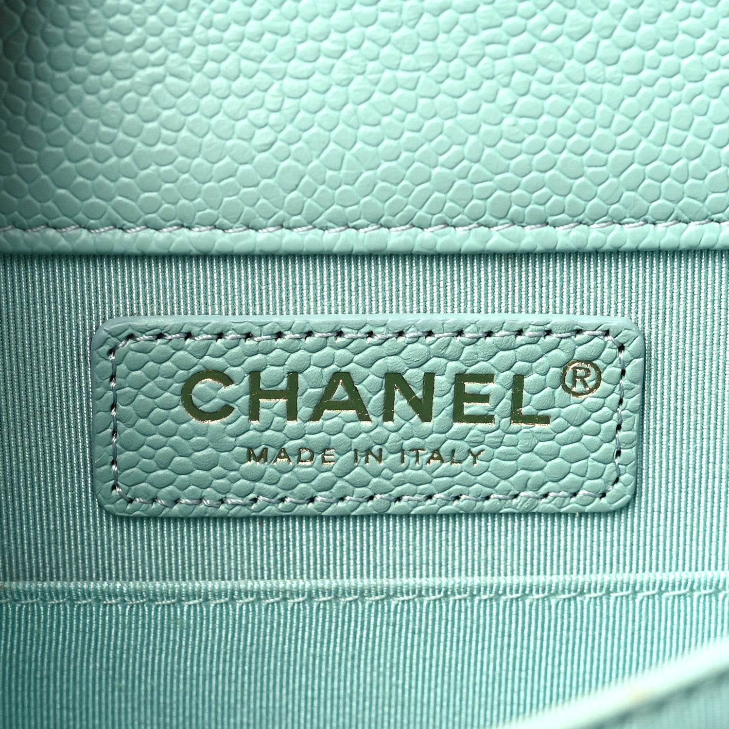 Chanel Caviar Quilted North South Boy Flap Light Blue 6 of 9