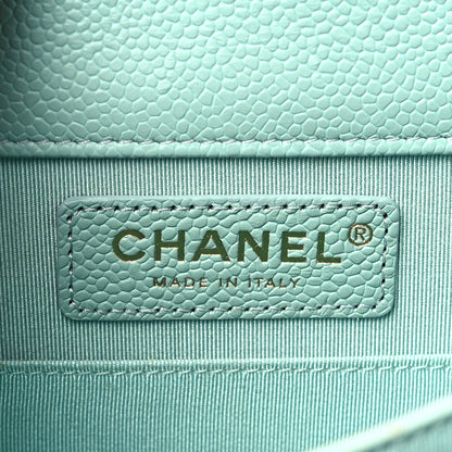 Chanel Caviar Quilted North South Boy Flap Light Blue 6 of 9