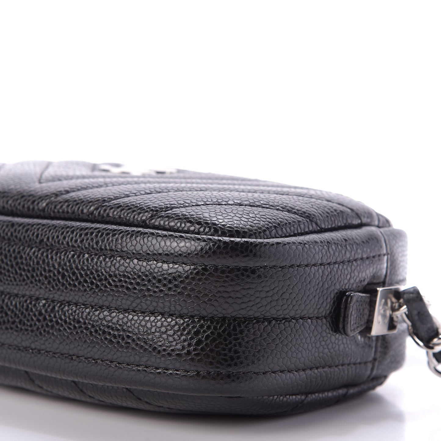 Caviar Chevron Quilted Camera Case Black