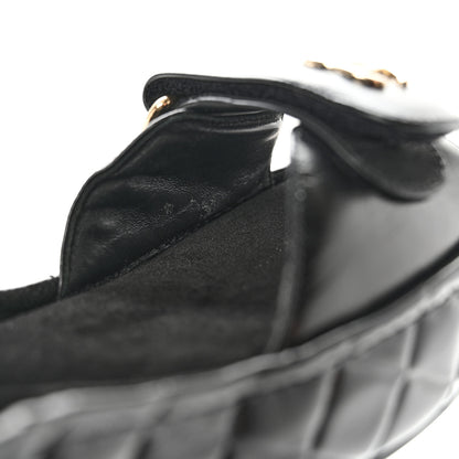 Chanel Shiny Calfskin Logo Platform Sandals 38 Black 11 of 12