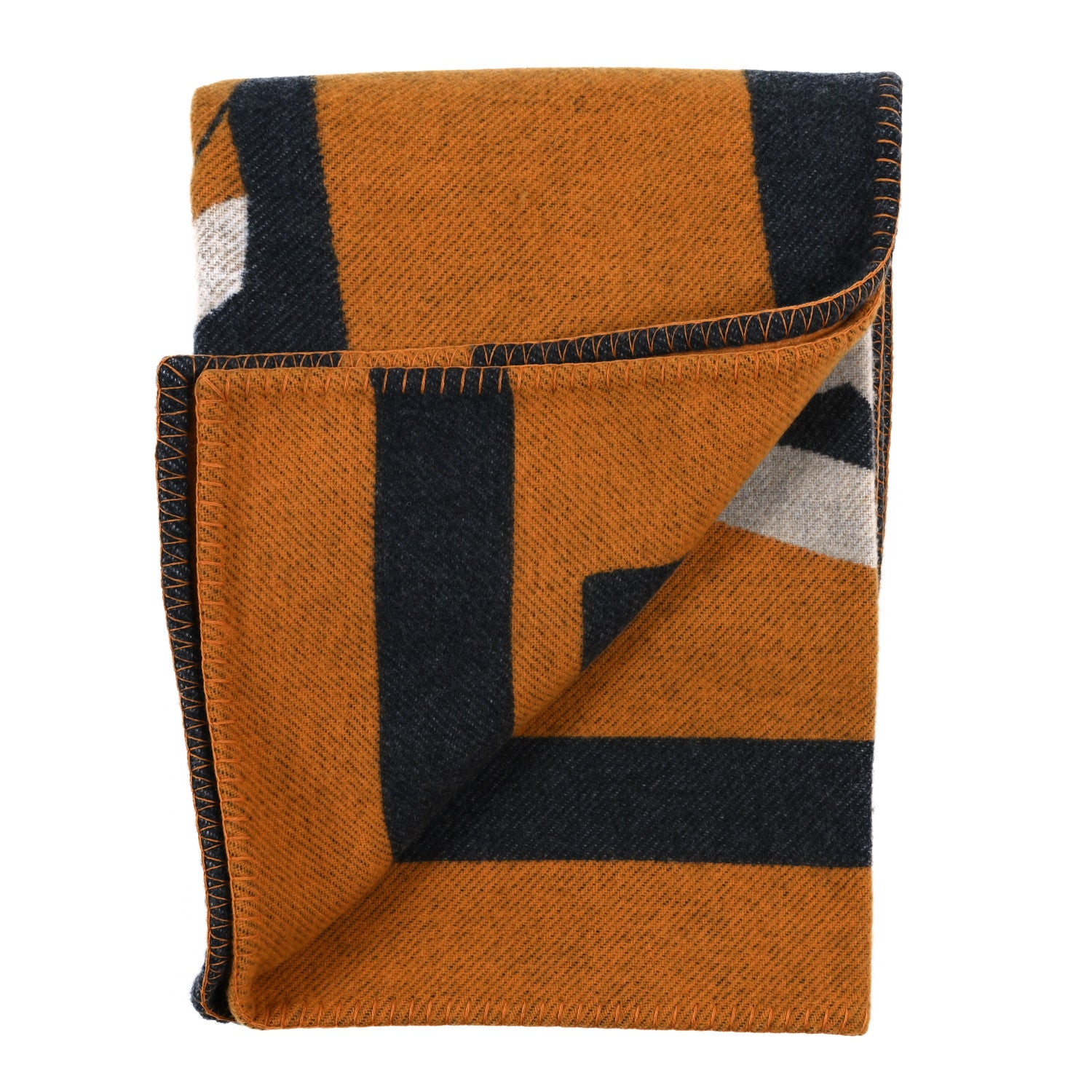 Hermes Wool Cashmere Brandebourgs Blanket Ambre Anthracite 2 of 3