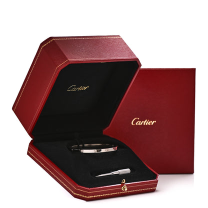 Cartier 18K White Gold Small LOVE Bracelet 17 5 of 5