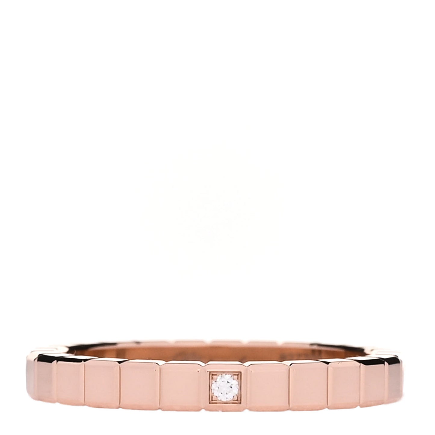 18K Rose Gold Diamond Ice Cube Band Ring 51 5.75