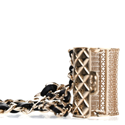 Chanel Lambskin Chain CC Flap Bag Belt 80 Black Gold 3 of 5