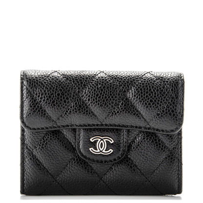 Chanel Caviar Quilted Flap Card Holder Wallet Black 1 of 7