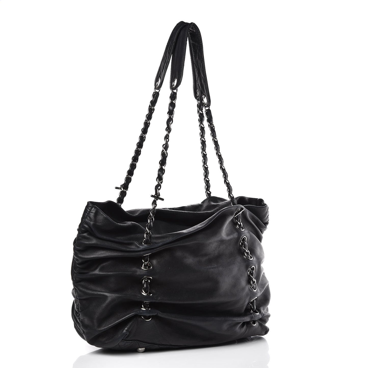 Lambskin Chain Shoulder Bag Black