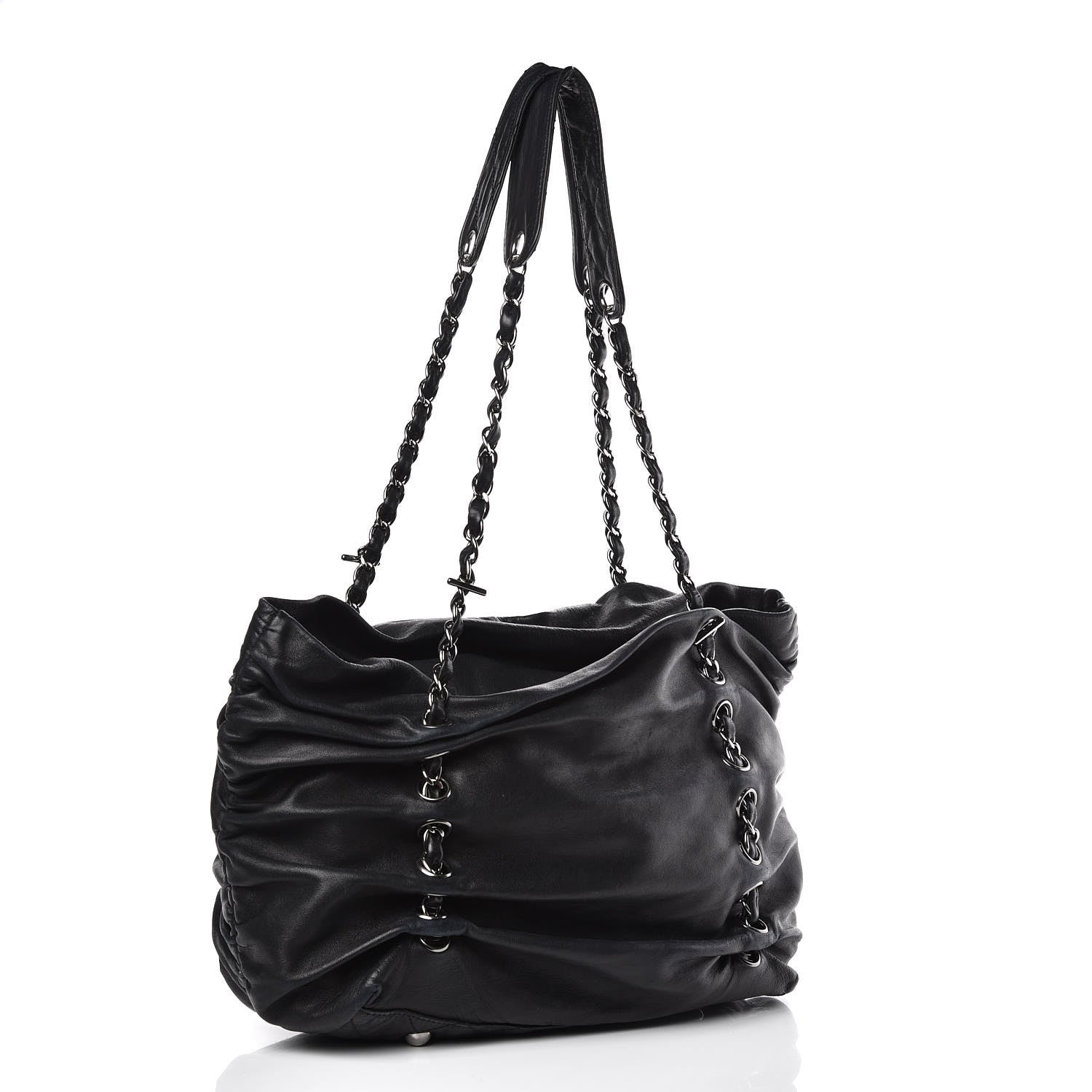 Chanel Lambskin Chain Shoulder Bag Black 3 of 26