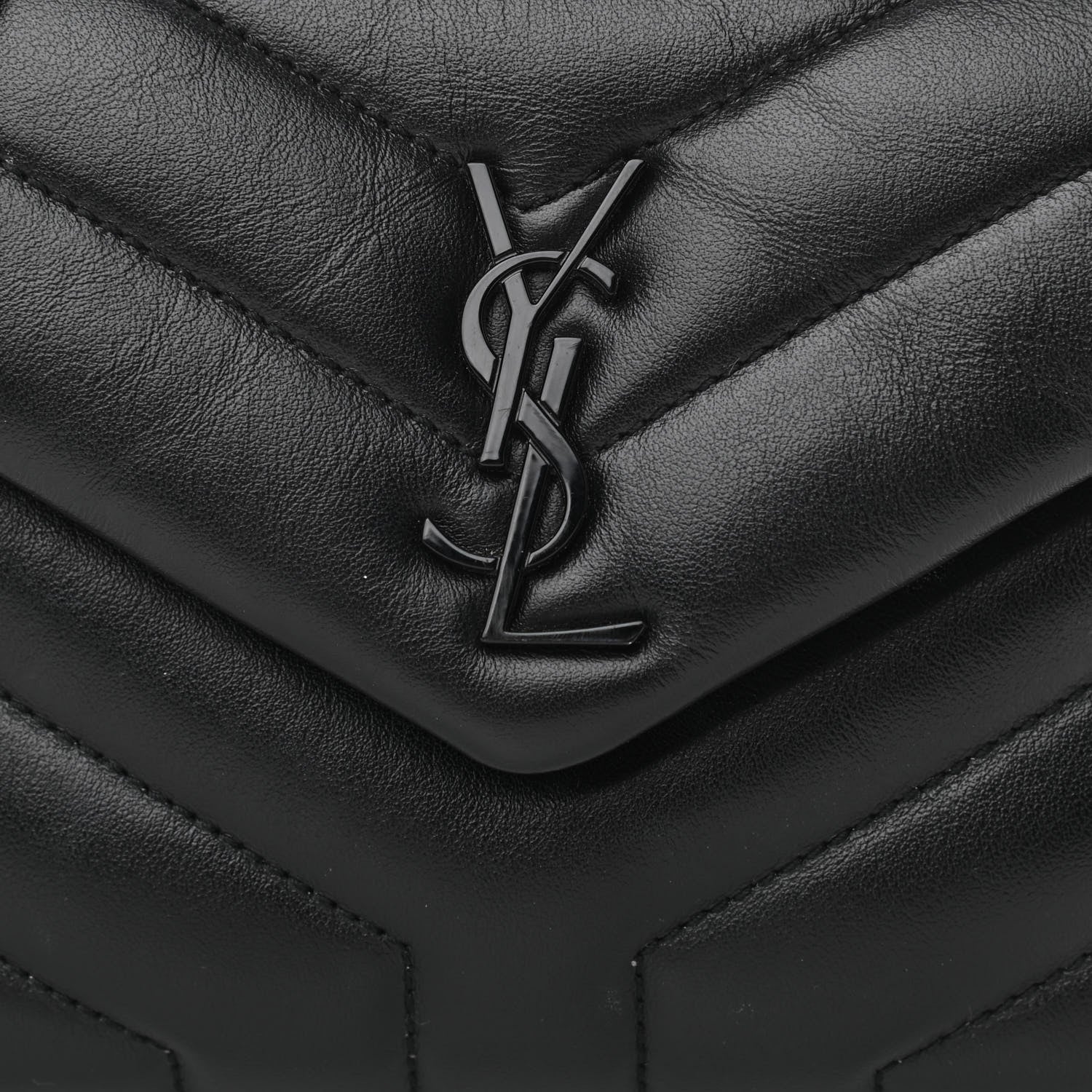 Saint Laurent Calfskin Y Quilted Monogram Toy Loulou Crossbody Bag Black 9 of 11