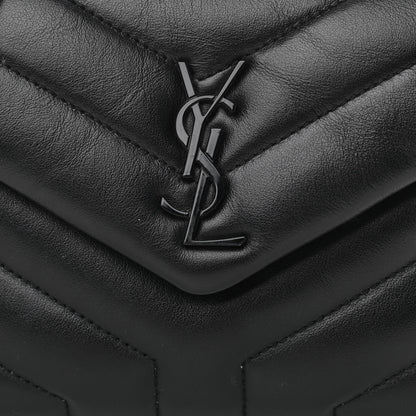 Saint Laurent Calfskin Y Quilted Monogram Toy Loulou Crossbody Bag Black 9 of 11