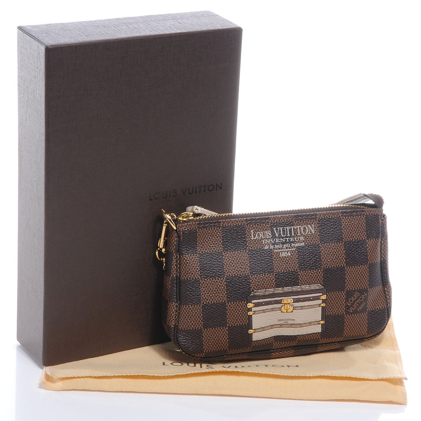 Damier Ebene Trunks and Locks Mini Pochette Accessories