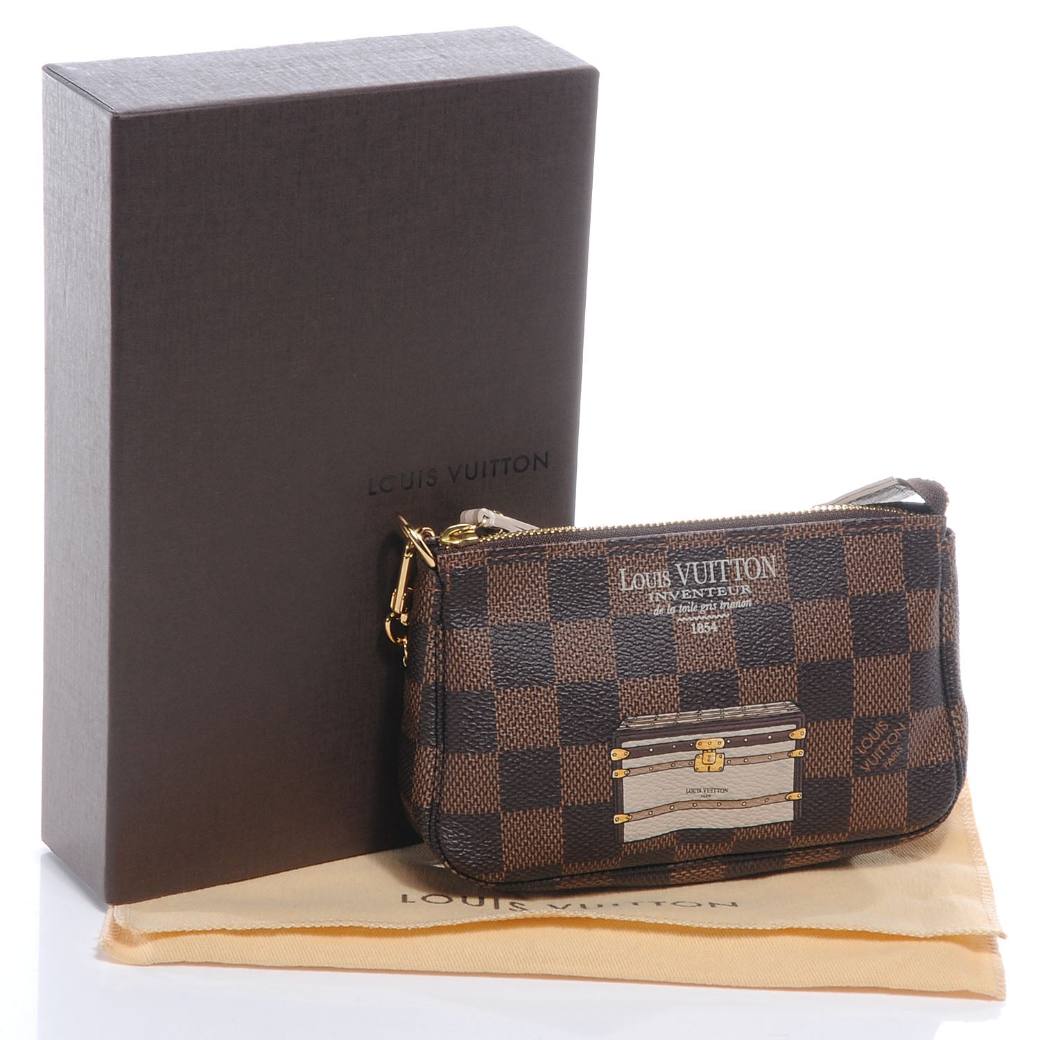 Louis Vuitton Damier Ebene Trunks and Locks Mini Pochette Accessories 5 of 9