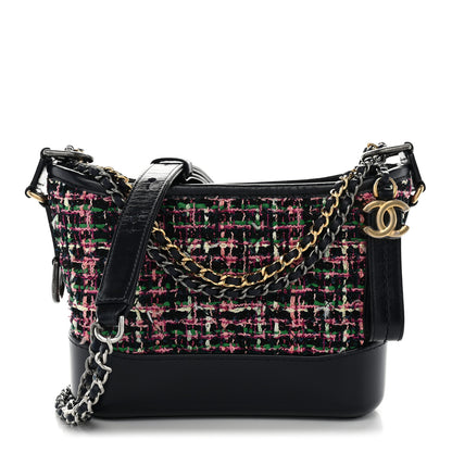 Chanel Tweed Calfskin Small Gabrielle Hobo Navy Blue Multicolor 1 of 10