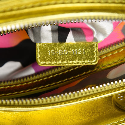 Christian Dior Metallic Lambskin Cannage Medium Anselm Reyle Lady Dior Yellow 9 of 10