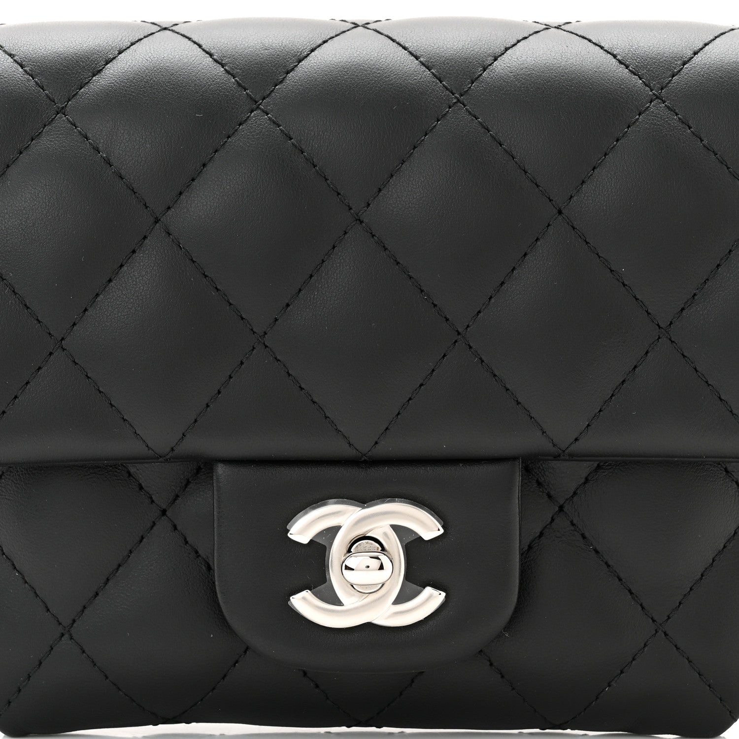 Chanel Calfskin Quilted CC Uniform Flap Belt Bag Black 9 of 11
