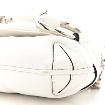 Gucci Nappa Vertical Matelasse Small Maxi Horsebit Chain Shoulder Bag Great White 10 of 10