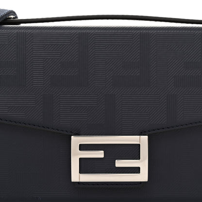 Fendi Vitello King FF Lines Embossed Baguette Soft Trunk Midnight 7 of 11