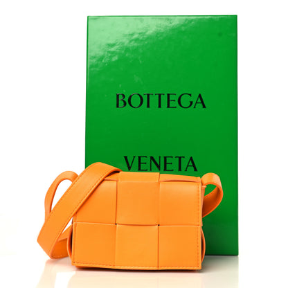 Bottega Veneta Lambskin Maxi Intrecciato Extra Mini Cassette Crossbody Bag Tangerine 9 of 9