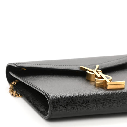Saint Laurent Grain De Poudre Monogram Cassandra Chain Wallet Black 9 of 10