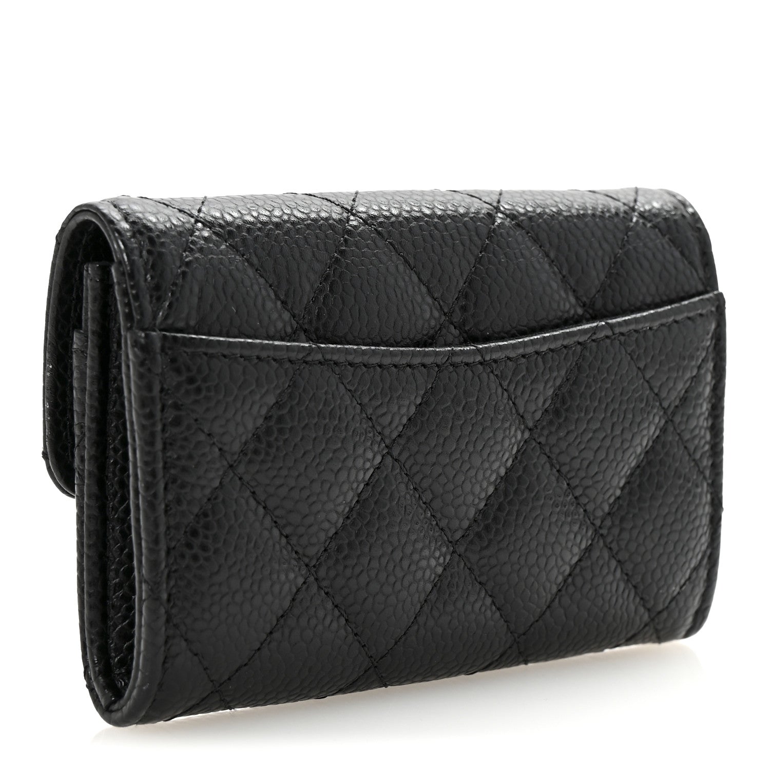 Chanel Caviar Quilted Flap Card Holder Wallet Black 3 of 9