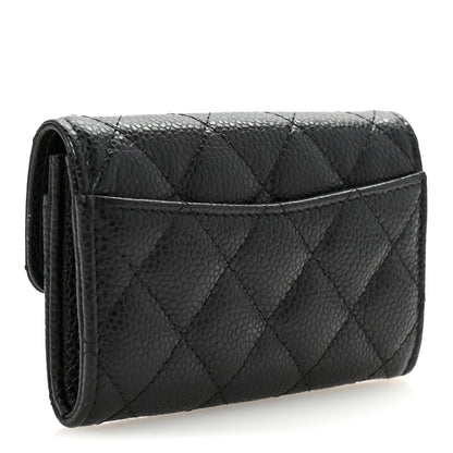 Chanel Caviar Quilted Flap Card Holder Wallet Black 3 of 9