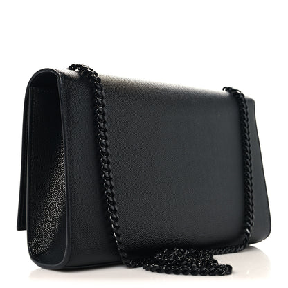 Saint Laurent Grain De Poudre Medium Classic Monogram Monochrome Kate Satchel Black 3 of 9
