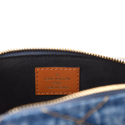 Louis Vuitton Denim Calfskin Reverse Monogram Malletage Alma BB Blue 8 of 10