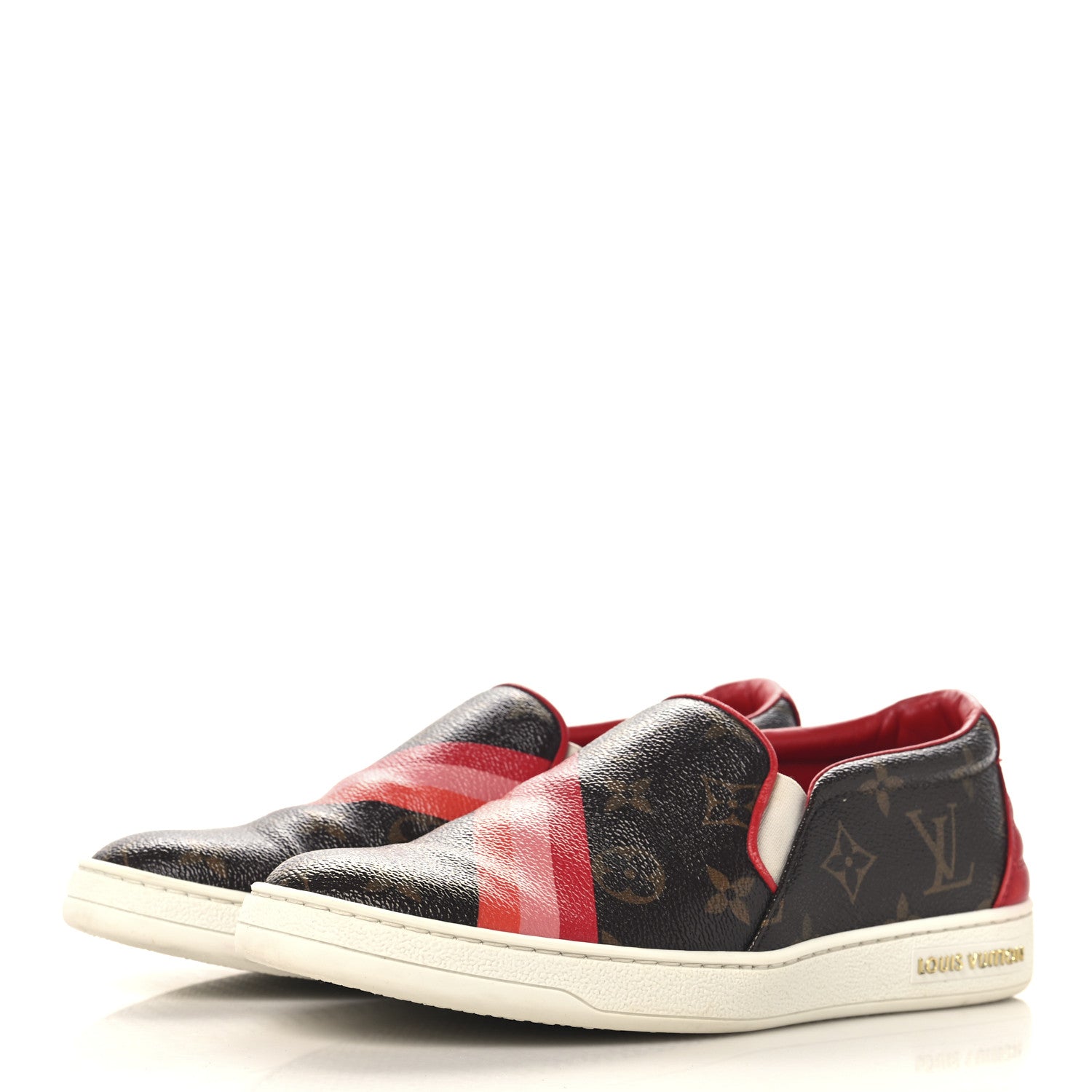 Louis Vuitton Monogram Frontrow Slip On Sneakers 36.5 Rouge 4 of 8