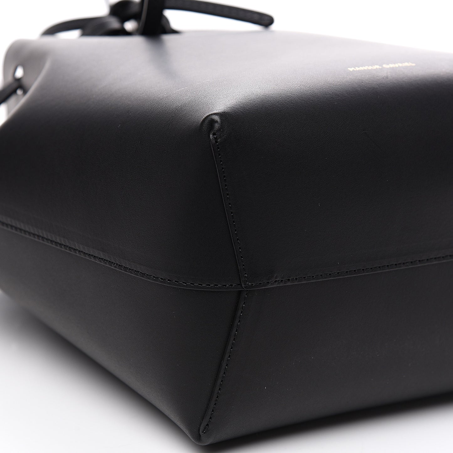 Vegetable Tanned Calfskin Mini Bucket Bag Black Ballerina