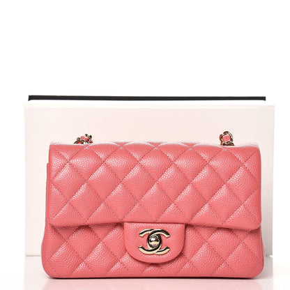 Chanel Caviar Quilted Mini Rectangular Flap Dark Pink 8 of 8