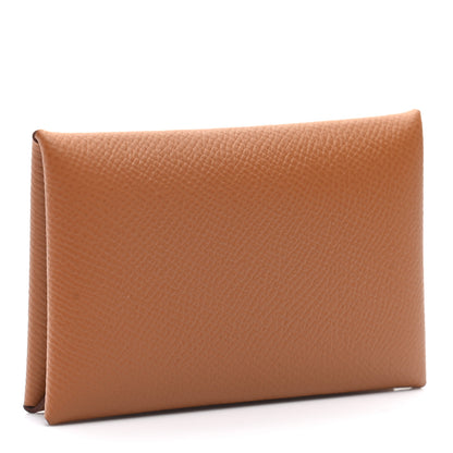 Hermes Epsom Calvi Card Case Gold 3 of 6