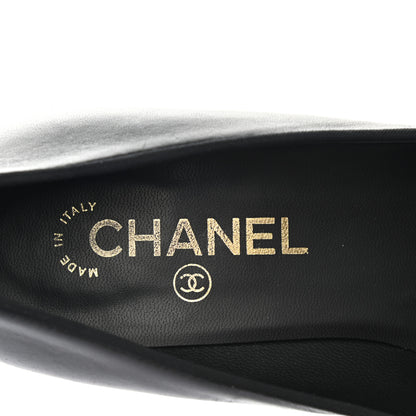 Chanel Lambskin Grosgrain Cap Toe Pearl Pumps 38 Black 7 of 10