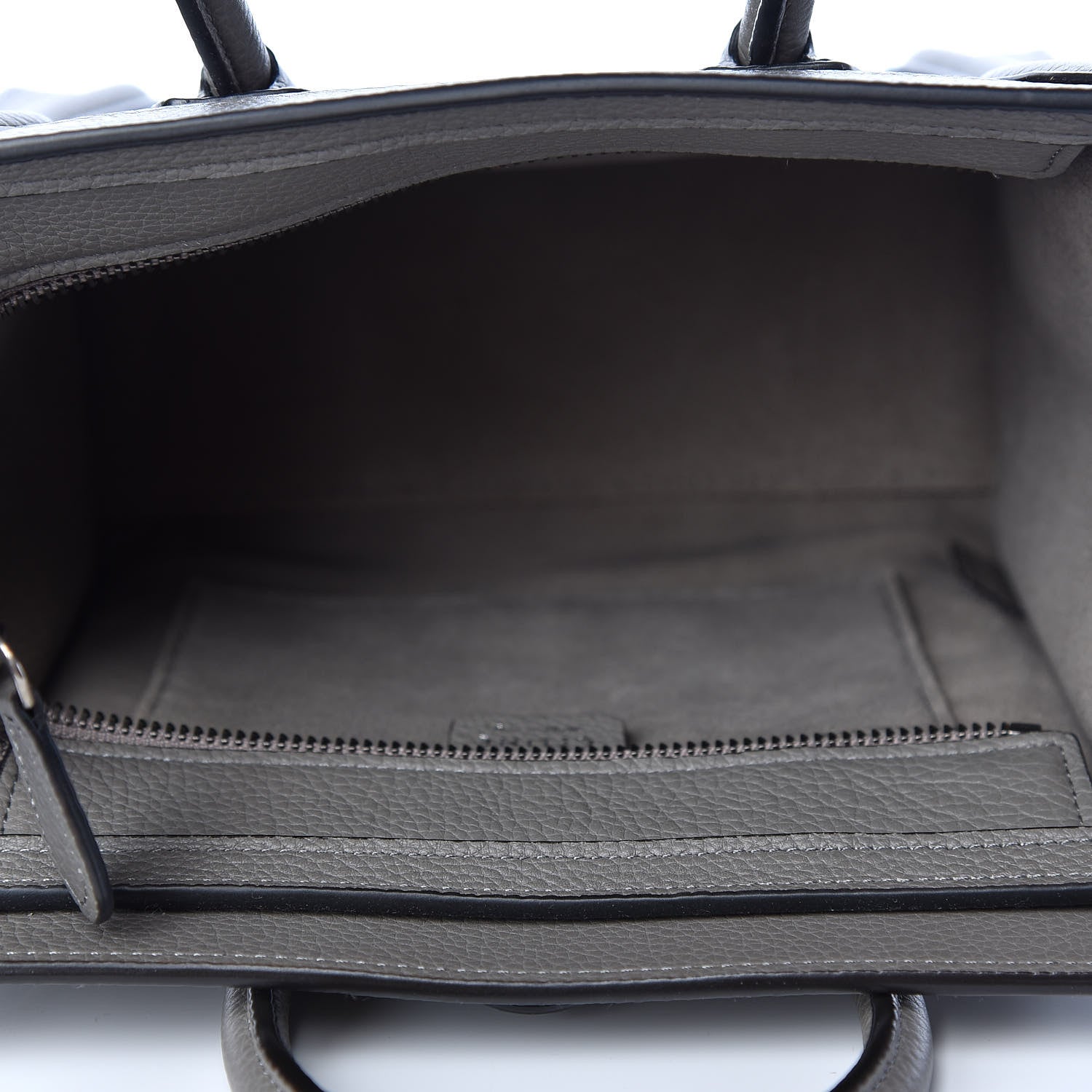 Celine Drummed Calfskin Nano Luggage Grey 4 of 8